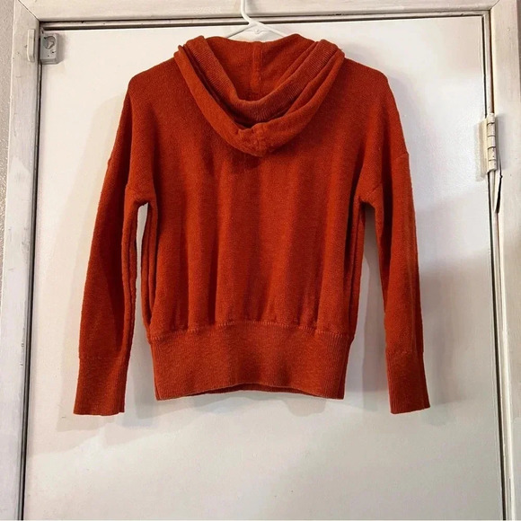 Madewell Clairview Hoodie Sweater Crop Sporty Short Textured Vintage Orange XXS - Picture 5 of 14